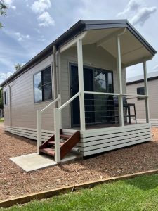 Studio Cabin with full Kitchen and verandah overlo